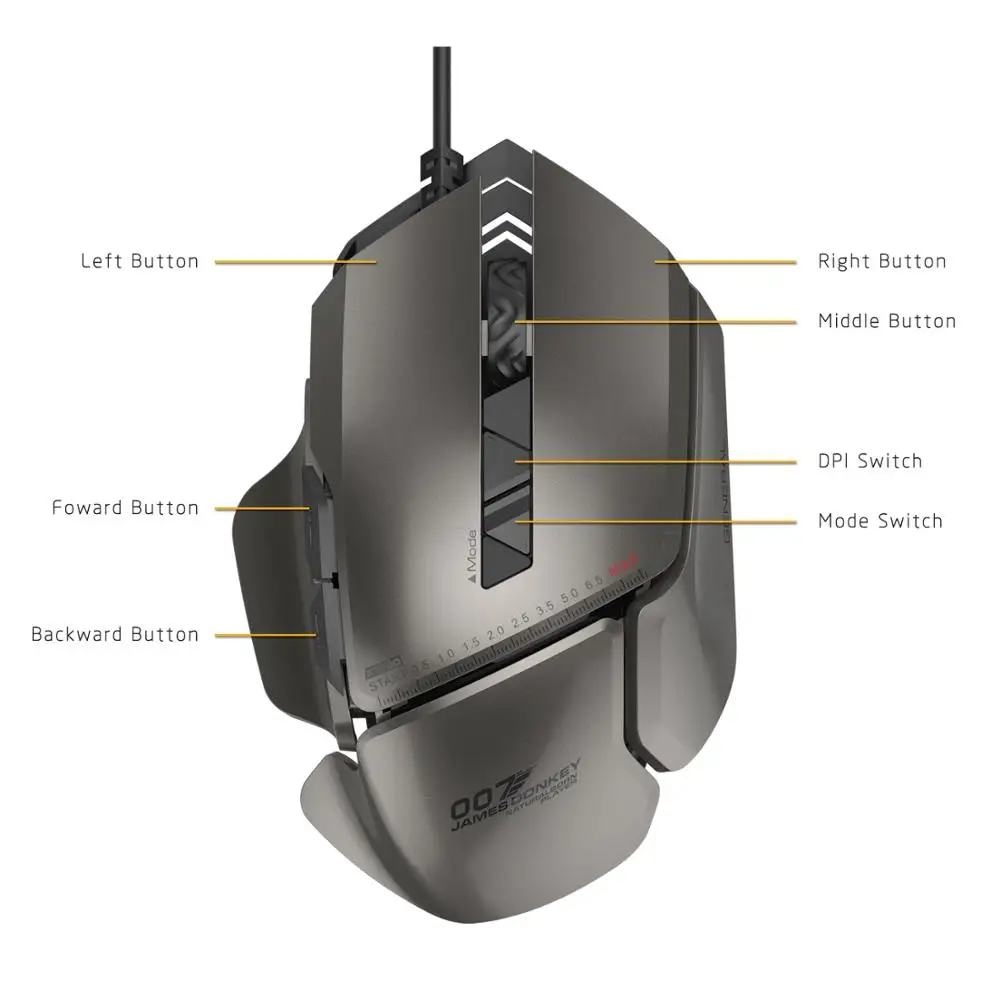 Профессиональная USB Проводная оптическая игровая мышь 8200DPI Регулируемая 7 кнопок