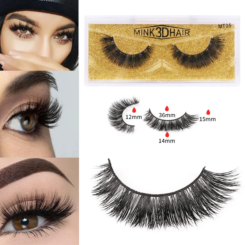 1 пара Набор ресниц настоящие сибирские 3D норковые ресницы полная полоса