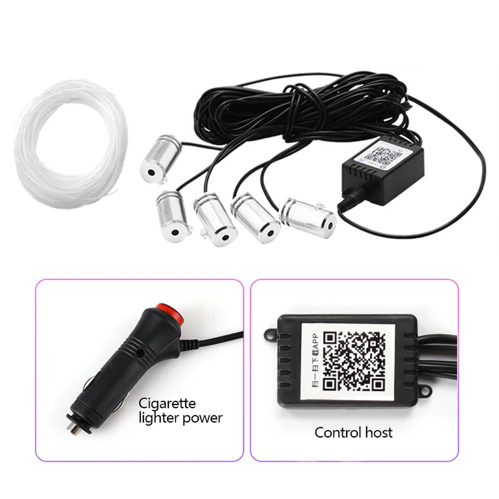 

Auto Sfeer Verlichting El Neon Draad Strip Licht Rgb Meerdere Modi App Sound Control Auto Interieur Decoratieve Ambient NeonLamp