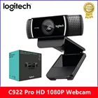 Оригинальная веб-камера Logitech C922 Pro 1080p HD, встроенный микрофон, камера с автофокусом для потоковой записи со штативом