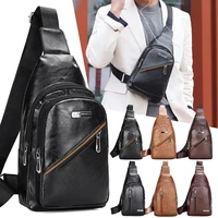 fashion mens usb charging bag men chest bags for custom shoulder bag pu package messenger leather travel crossbody backpack