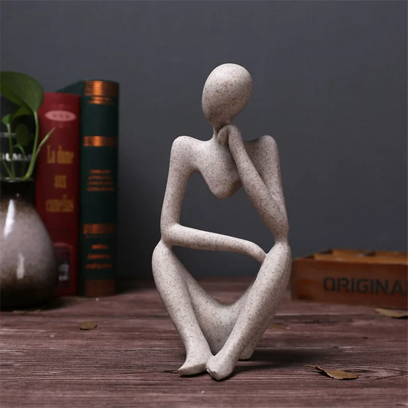 Абстрактное искусство Thinker статуя из смолы скульптура орнамент для стола