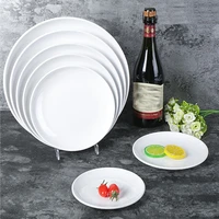 melamine tableware imitation porcelain white dish fried dishes buffet round plate