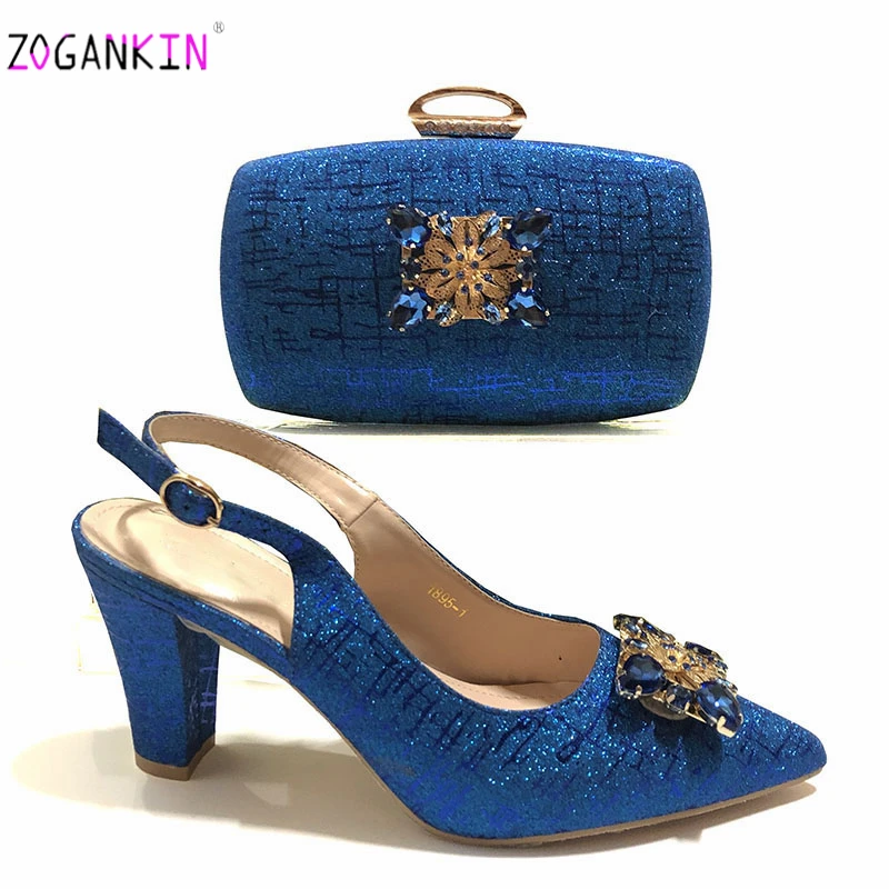Зрелые африканские Женские королевские свадебные туфли и сумка подходящие к