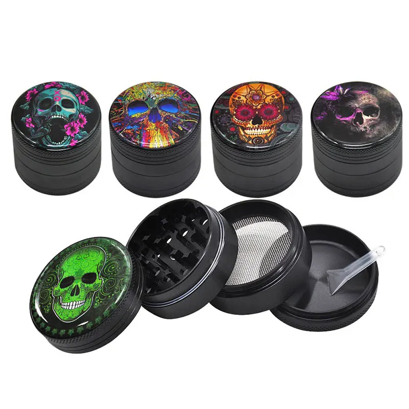 4 слойный креативный точильный станок с черепом из алюминиевого сплава для резки