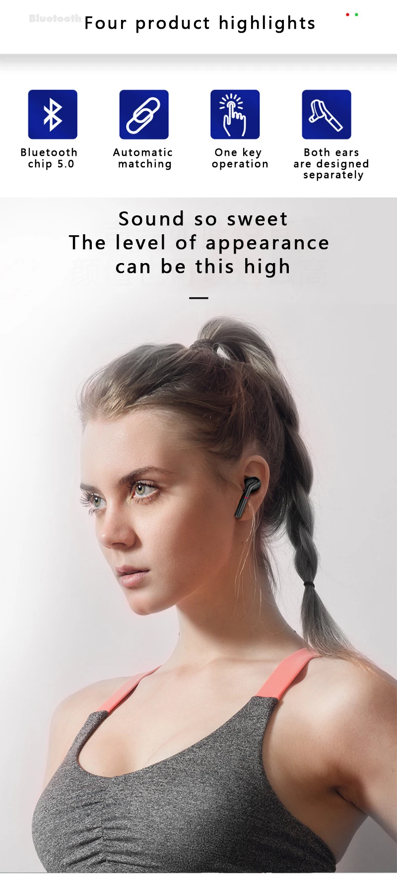 Bluetooth 5,0 беспроводные наушники TWS бинауральная спортивная Гарнитура 3D стерео звук с микрофоном громкой связи спортивные наушники с зарядным устройством
