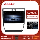 Автомобильный мультимедийный плеер ACODO, 2 Гб ОЗУ 16 Гб ПЗУ, Android 10,0, радио, для Audi A6 1997-2004, навигация GPS, 2 Din