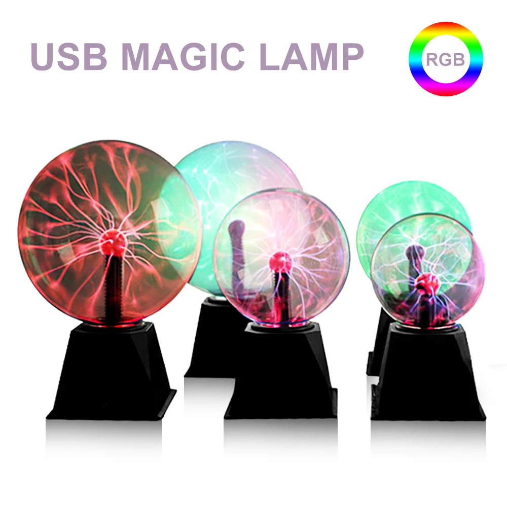 4/5/6/8 дюймов новинка Магический плазменный шар светильник магический хрустальный