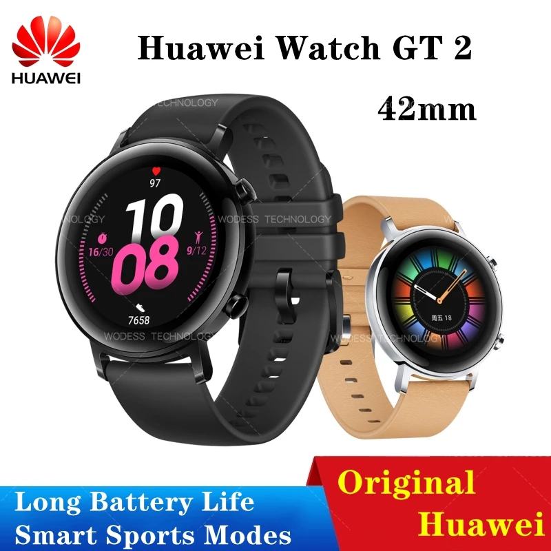 Профессиональный спортивный тренажер оригинальные Смарт-часы Huawei GT 2 42 мм для дам