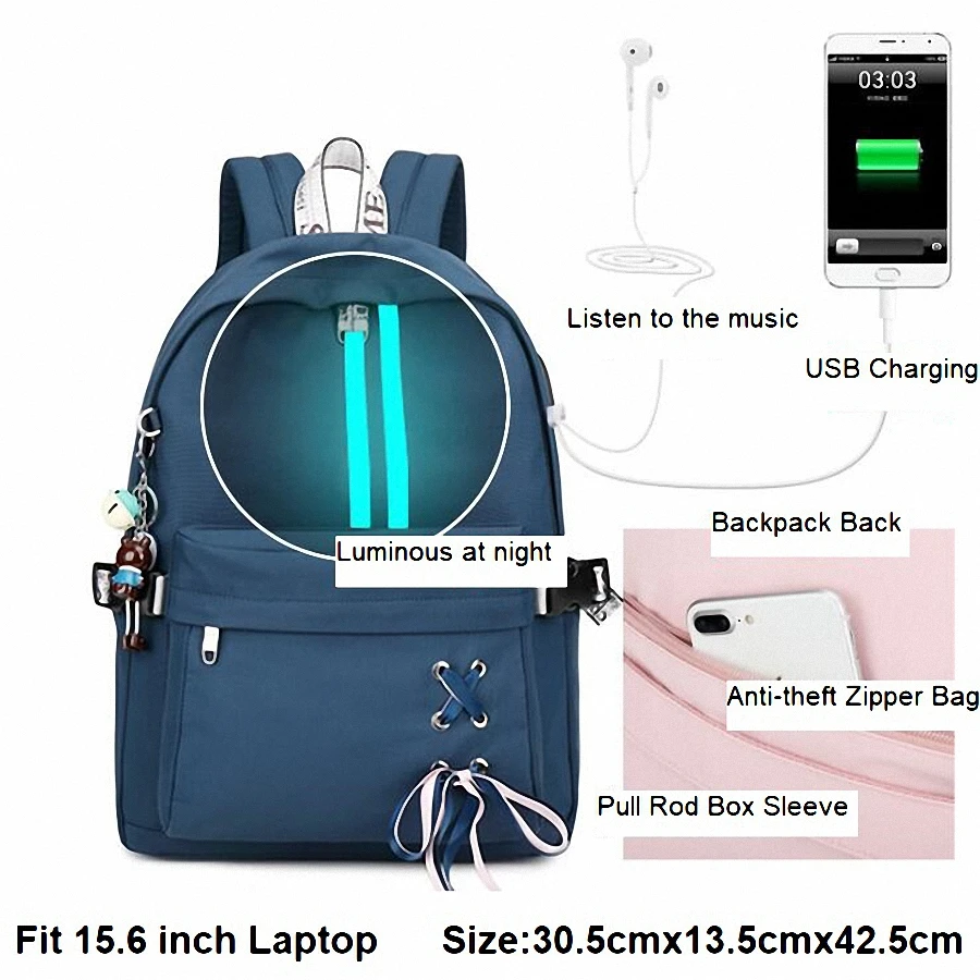 Большой водонепроницаемый нейлоновый женский рюкзак для девочек-подростков