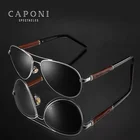 Мужские Солнцезащитные очки-авиаторы CAPONI, поляризационные солнцезащитные очки UV400 в деревянной оправе, роскошные Брендовые очки для вождения CP409