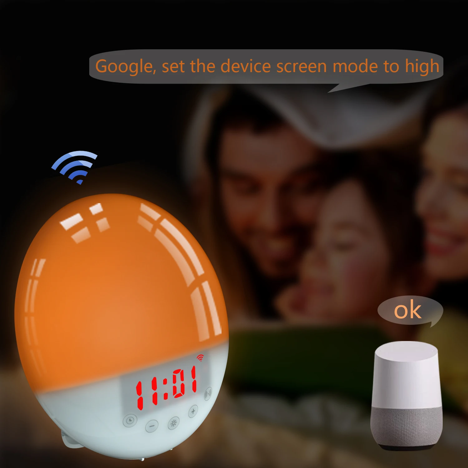 Tuya Smart WiFi Wake Up светильник Восход Будильник 7 Цвета восход солнца/закат FM радио