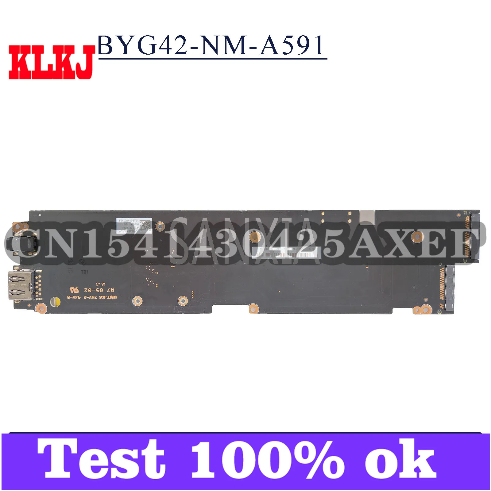 

KLKJ BYG42-NM-A591 Laptop Motherboard For Lenovo YOGA 900S-12ISK Original Mainboard 8GB-RAM M7-6Y75 CPU