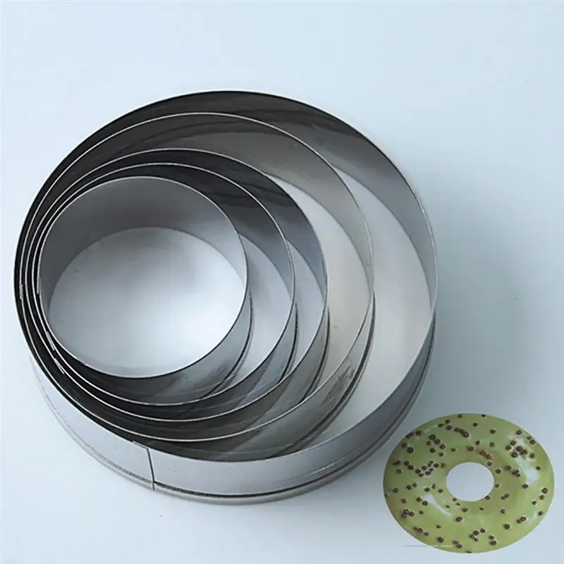 

5pcs/set Cake Ring Mold Stainless Steel Round Circle Cookie Mousse Mini Cake Ring Cake Gum Paste Mould DIY Wedding Cake Tools