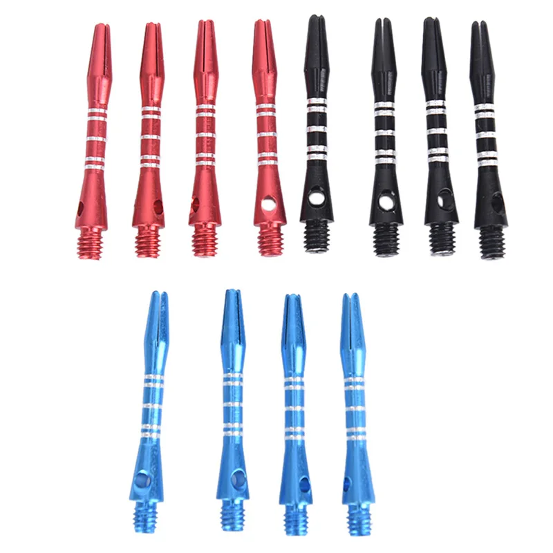 

12Pcs/lot Aluminum Alloy Darts Shafts 35mm Aluminum Stem Shafts 3 Colors Black+Blue+Red 2BA Thread Dart Replacement