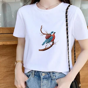 Womens t-shirt Harajuku love t shirt women Bird Theme ulzzang graphic t shirts women 2021 summer femme clothes
