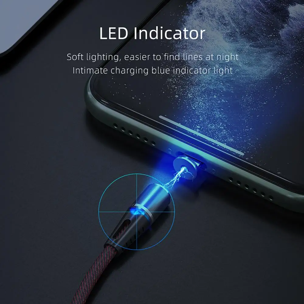Магнитный зарядный кабель AWEI 3A 3 в 1 Type C Micro USB оплетка провод мощный аксессуар для