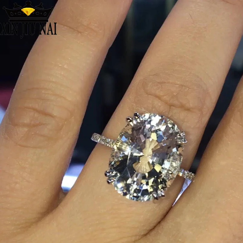 

Independently designed new style inlaid full diamond oval zircon exquisite luxury charm ladies ring to attend the cocktail party