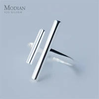 modian fashion geometric line authentic sterling silver 925 ring for women open adjustable finger ring fine jewelry 2020 design