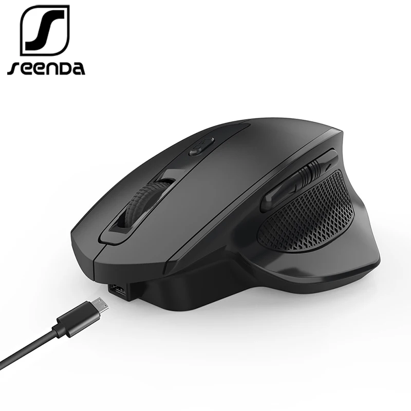

SeenDa Rechargeable 2.4G Wireless Mouse 6 Buttons Gaming Mouse for Gamer Laptop Desktop USB Receiver Silent Click Mute Mause