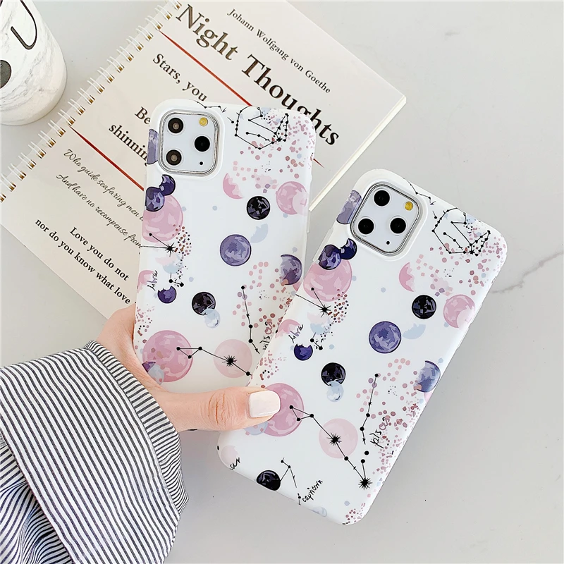 Новый перламутровый мобильный телефон с рисунками и текстами планеты чехол для