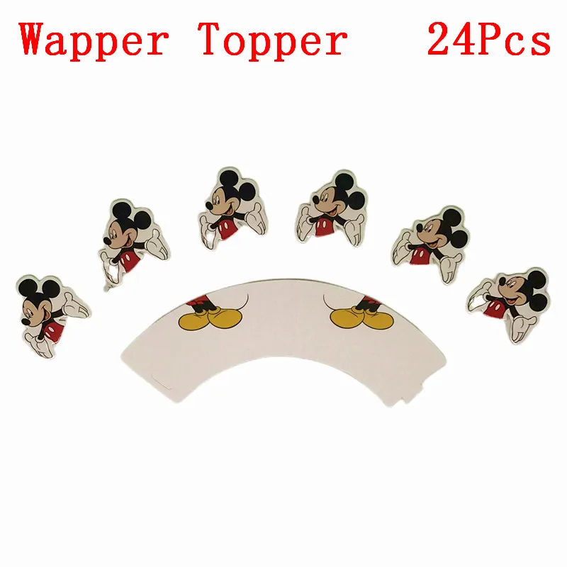 24 шт./упак. Disney Микки Мышь тематическая вечеринка на день рождения с изображением
