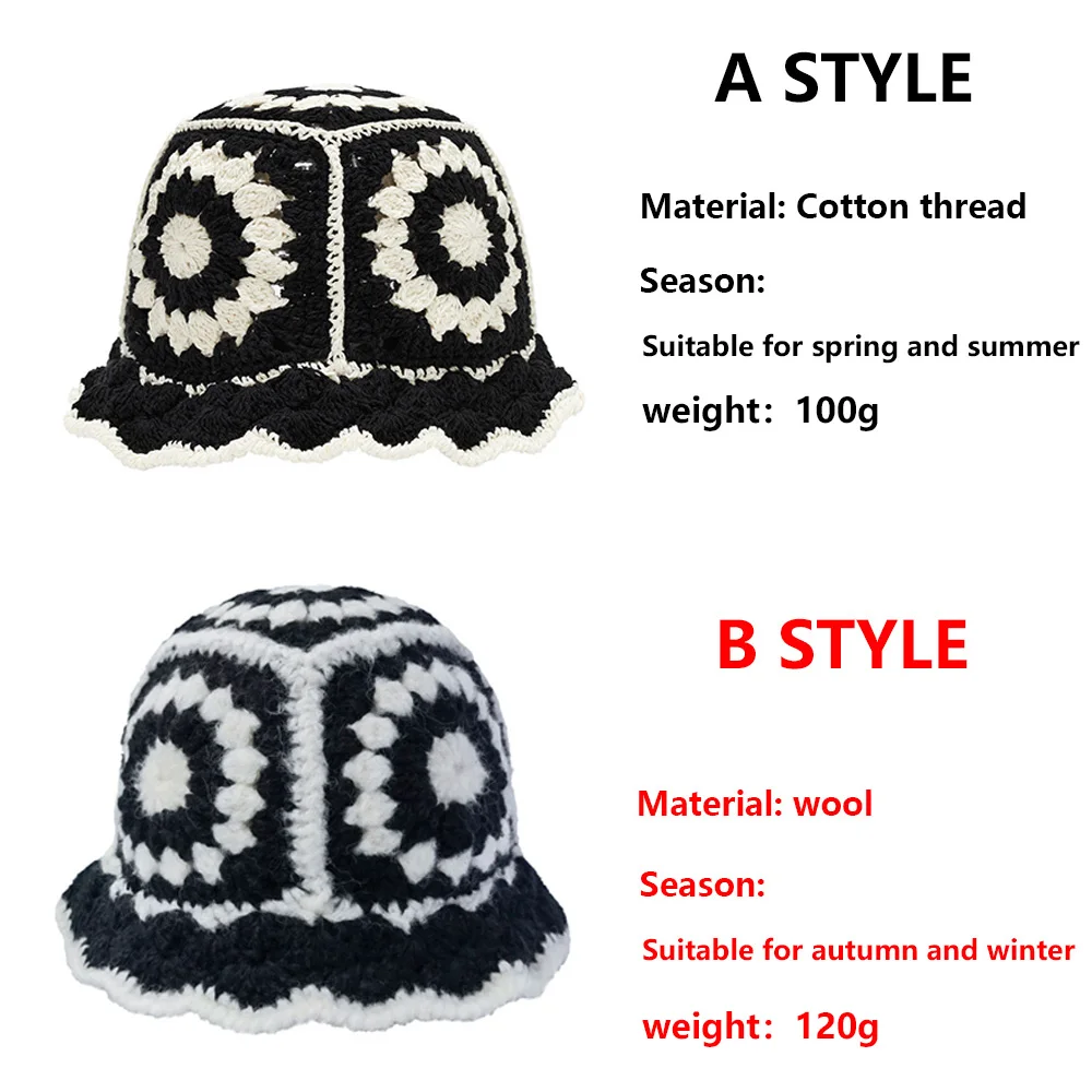 

New Panama 2021 fashion brand sun hats sun visor uv protection foldable sun Cap Hollow Crochet Knitting multicolor Bucket hats