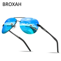 retro rimless polarized sunglasses men car driving glasses mens brand metal sunglass uv400 shades