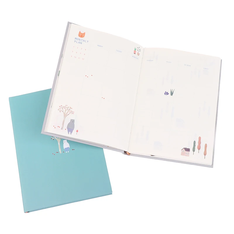 

365 Agenda List Diary Notebook Colorful Illustration Inner Page Notepad Daily Planner Yearly Agenda School Office Stationry Gift