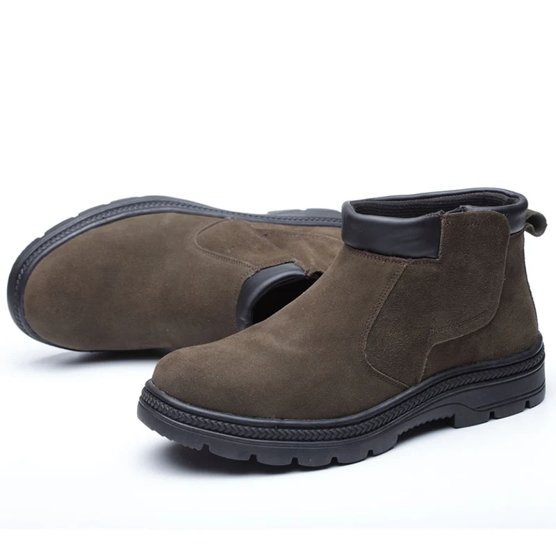 Мужские повседневные защитные ботинки со стальным носком Замшевые для сварки