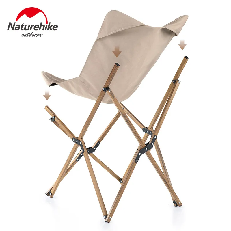 구매 네이처하이크 야외 접는 의자 우드 그레인 알루미늄 합금 브래킷 캠핑 레저 낚시 의자 베어링 120kg 휴대용 MW01