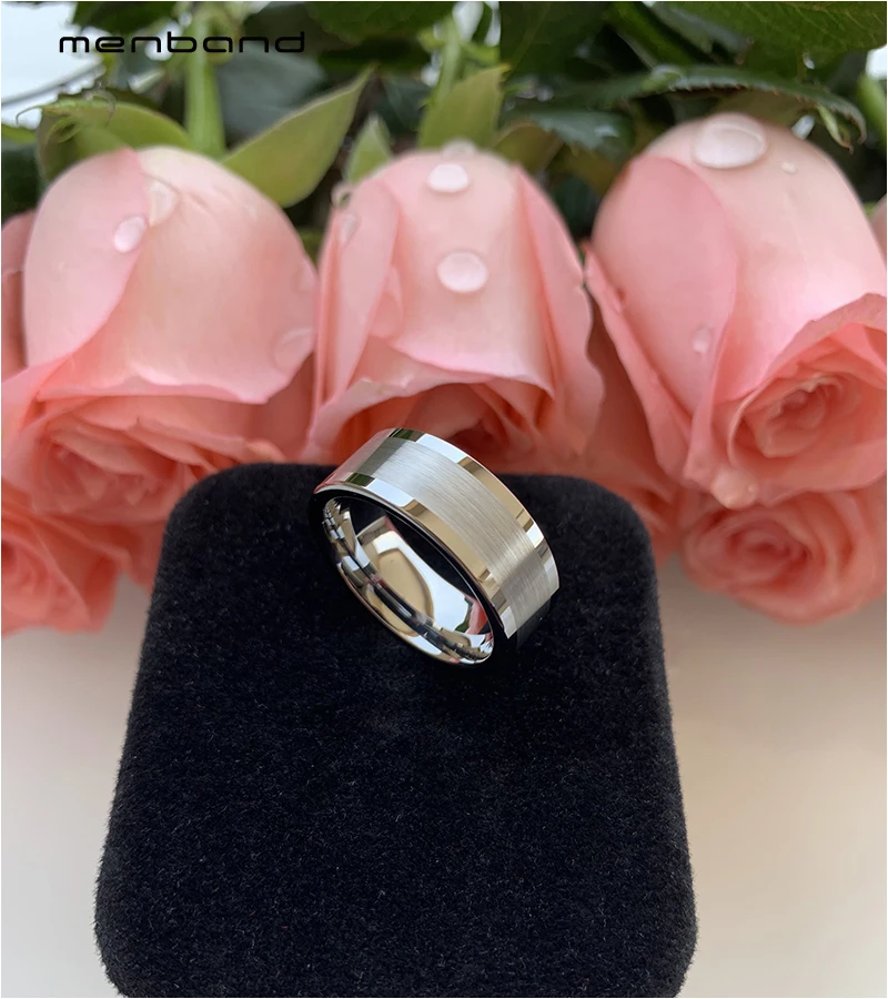 Плоская Лента вольфрамовое кольцо для мужчин женщин Обручальное мужское