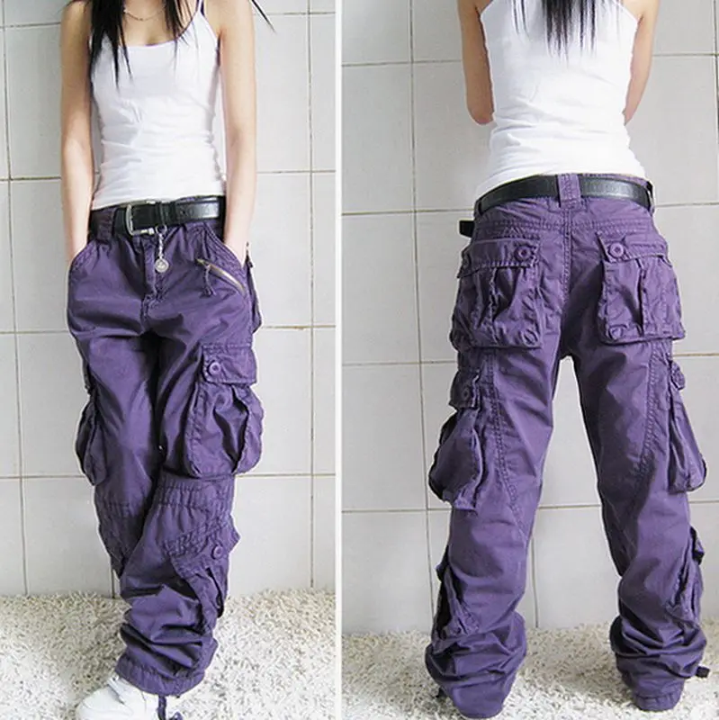 2021 New Cargo Cants Women  Hip Hop Loose Trousers Outdoor Multiple Pocket Baggy Leisure Female Cargo Pants