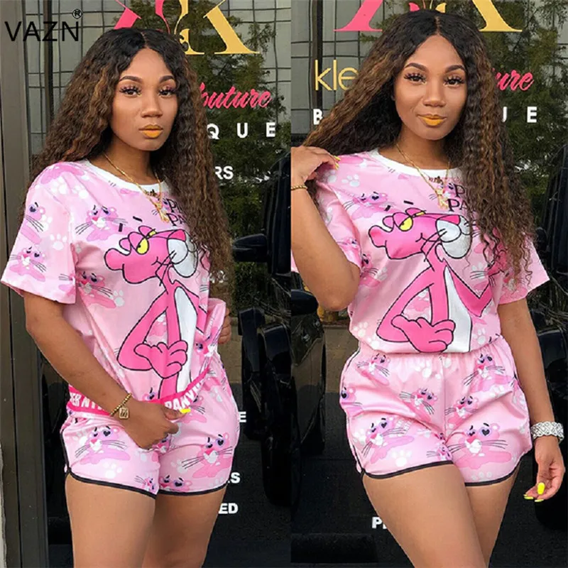 Женский Повседневный Спортивный костюм VAZN OG9630 яркий топ с коротким рукавом и