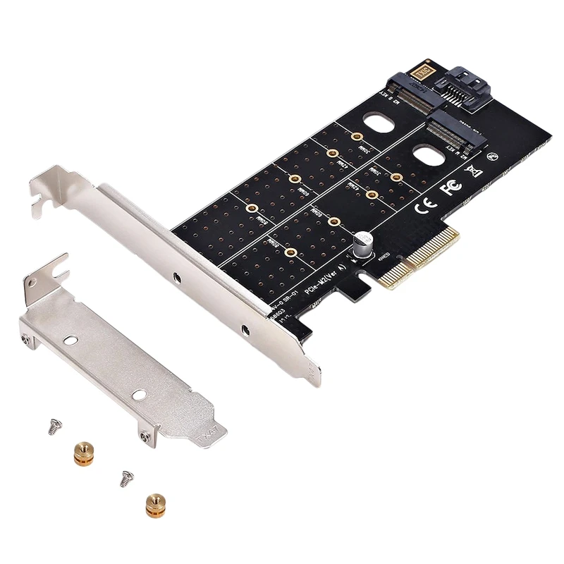 Двойной M.2 Адаптерная плата Pcie M2 Ssd Nvme (M) или Sata (ключ B) 22110 2280 2260 2242 2230 к Pci-E 3 0X4