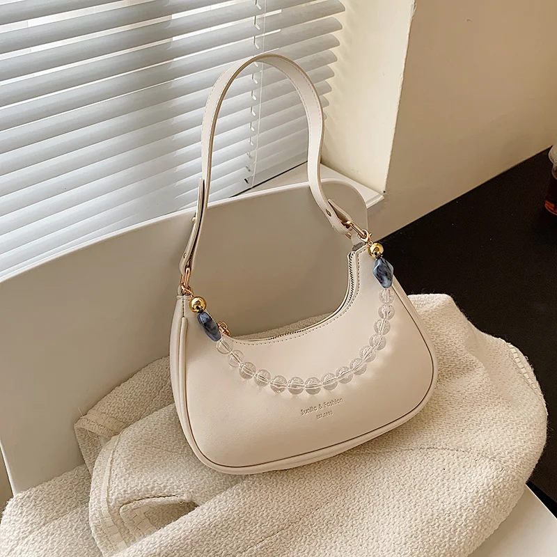 

2021 Summer Fashion Women's Shoulder Bag Simple Solid Color Female Bags For Women Designer Daily Small Handbag Armpit Moon Pack