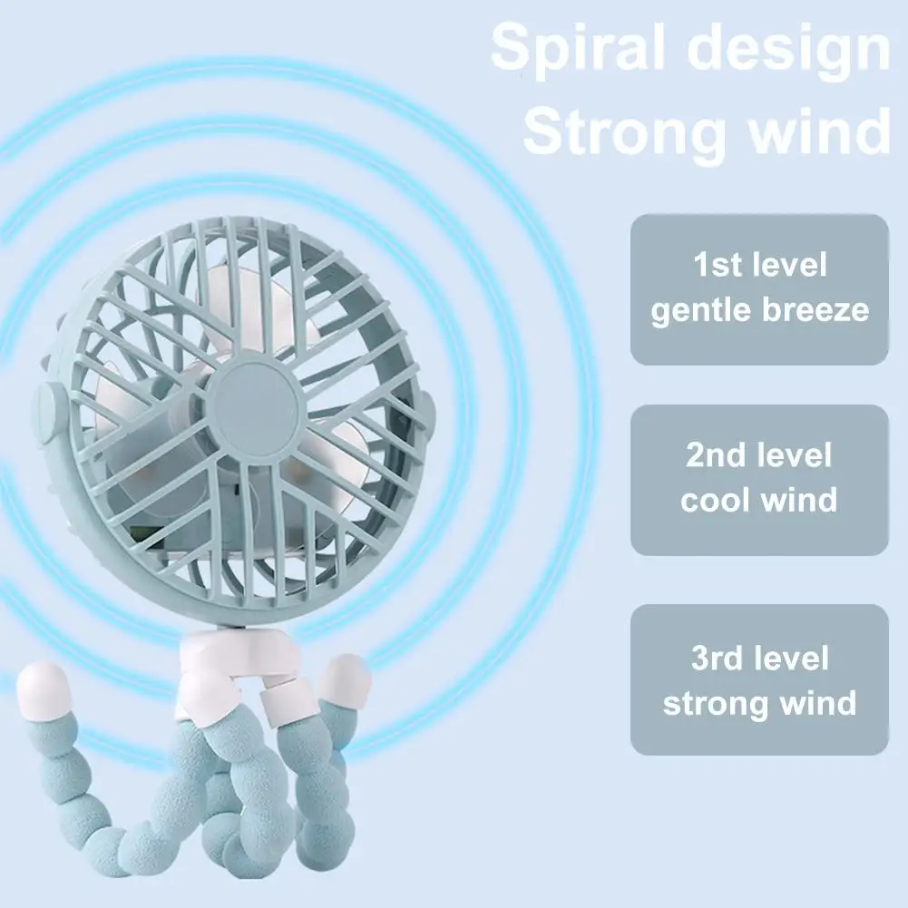 Летняя мини ручная коляска вентилятор USB или на батарейках Регулируемая 3