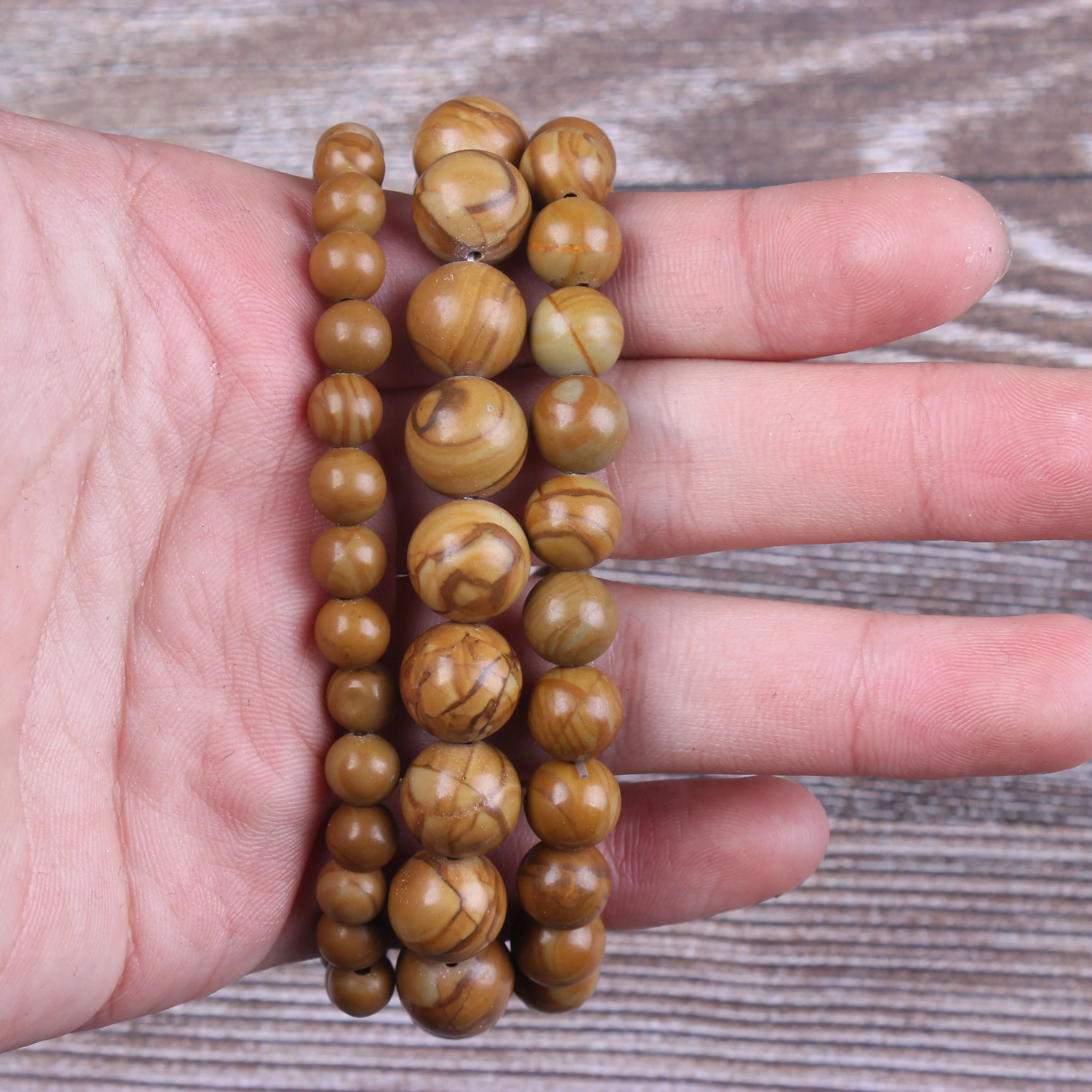 

Fashion jewelry 6 / 8 / 10mm miscellaneous stone bracelet natural jewelry beads are suitable for men's and women's accessories