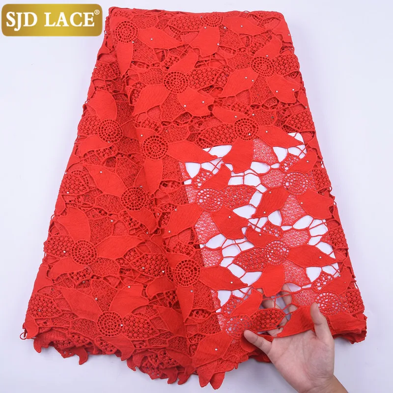 SJD кружева чистый белый африканская кружевная ткань вышивка водорастворимый