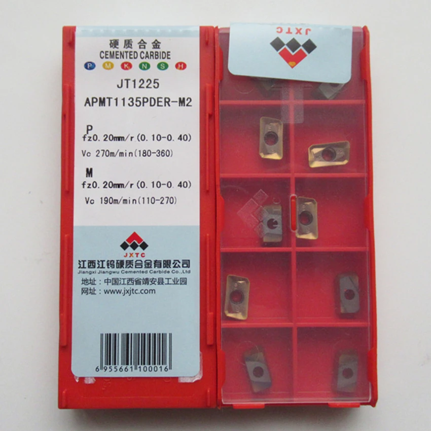 Карбидные вставки с ЧПУ JXTC APMT1135PDER-H2 JT1225/APMT1135PDER-M2 JT1025A/APMT1135PDER-M2 JT1225/APKT1604-AH JK001 10