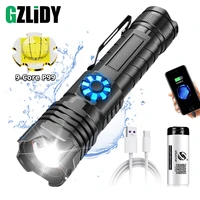 xhp99 led flashlight stepless dimming powerful 18650 torch usb rechargeable zoom work light 4 modes waterproof camping lantern