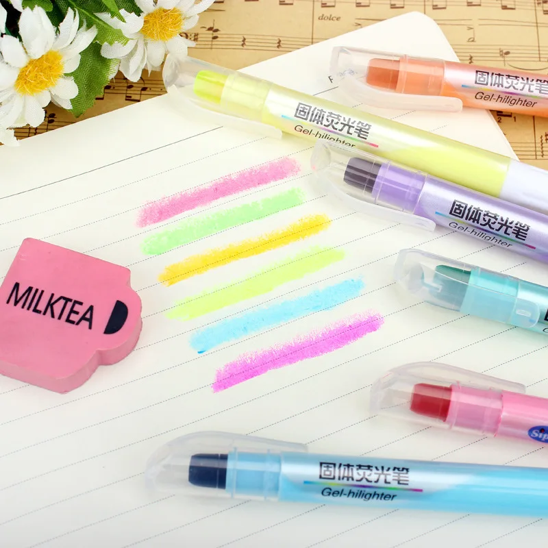 Маркер Желейный однотонный 6 шт. карамельных цветов фломастер гелевый восковой