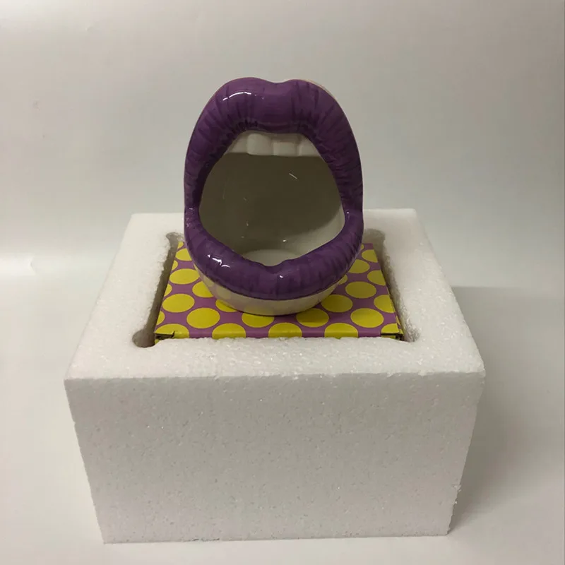 

Cute cartoon ashtray lips ceramic ashtray creative flower pot trendy mouth fashion home mini Send boyfriend gift