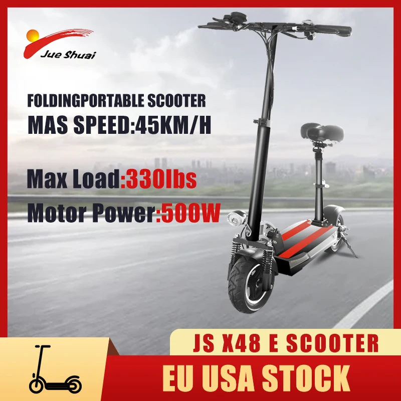 

Складной электрический скутер, 500 Вт, бесщеточный двигатель, электрический скутер с сиденьем, 48 В, 26 Ач, батарея для скутера, поворотный сигна...