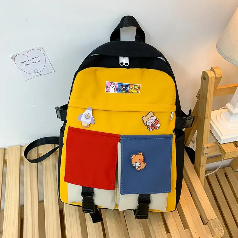 Студенческая сумка контрастных цветов водонепроницаемый нейлоновый женский