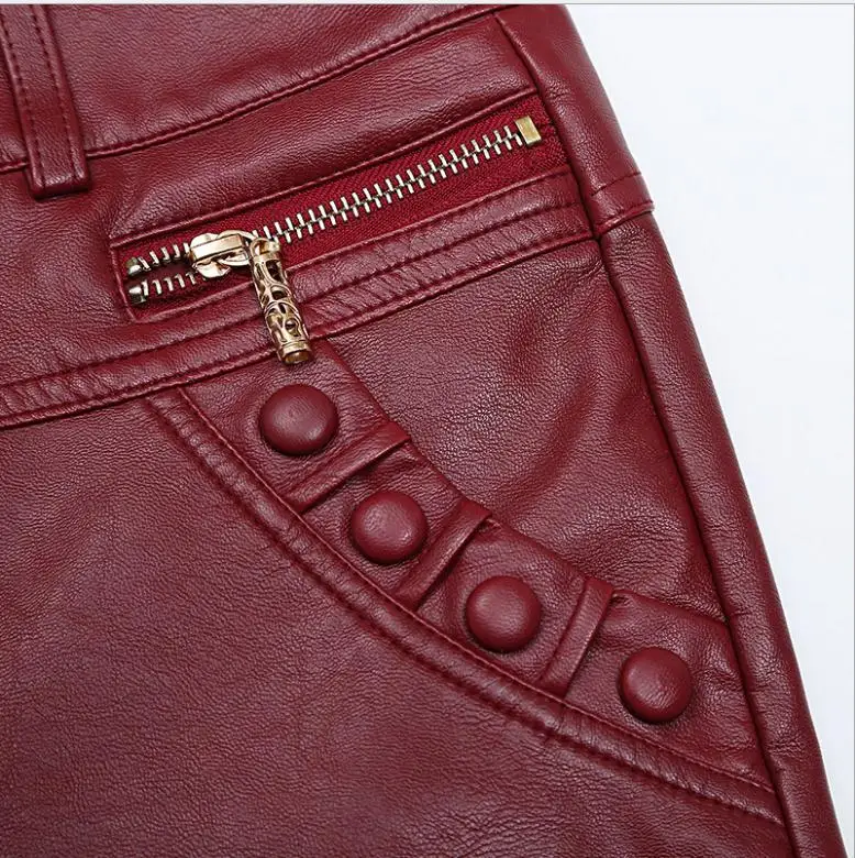 Новые женские сексуальные шорты из искусственной кожи боковые скинни на молнии