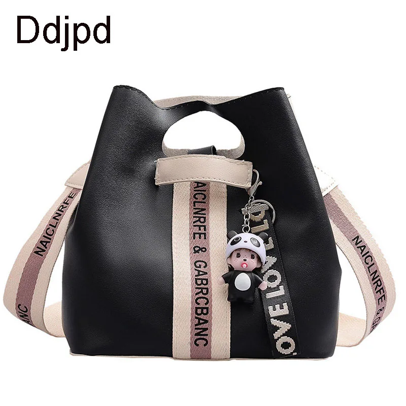 

Ddjpd Fashion ladies multi-function shoulder bag handbag new broadband single shoulder messenger bag casual hit color bucket bag