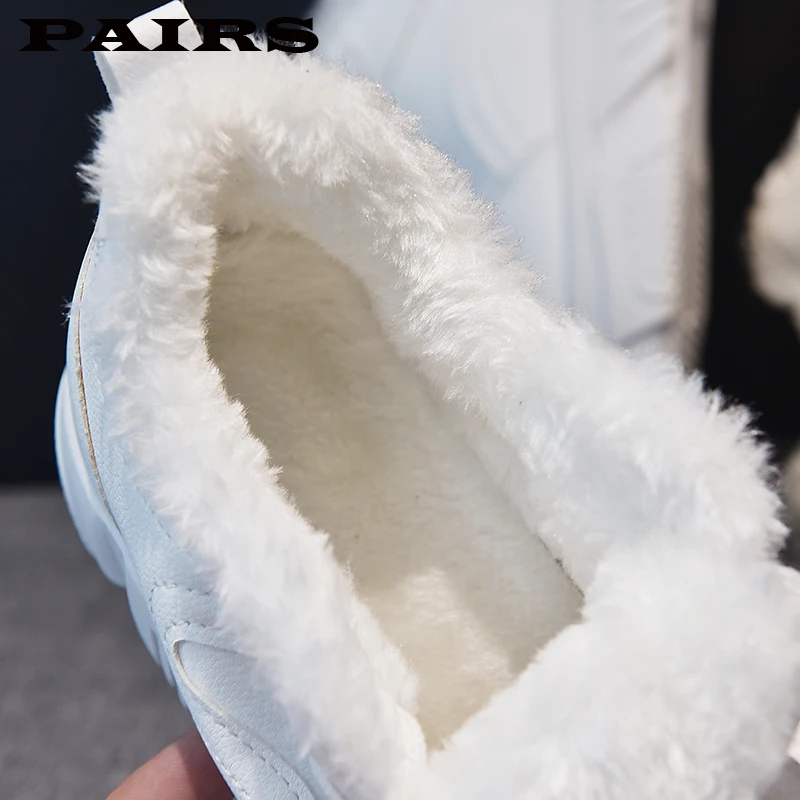 2019 зимняя женская обувь теплая плюшевая повседневная на меху модные кроссовки