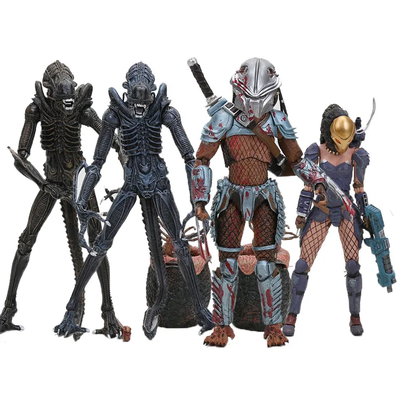 NECA серия Хищник Чужой против Хищника Machiko Noguchi Hornhead хищник, чужой с яйцами ПВХ фигурка Коллекционная модель