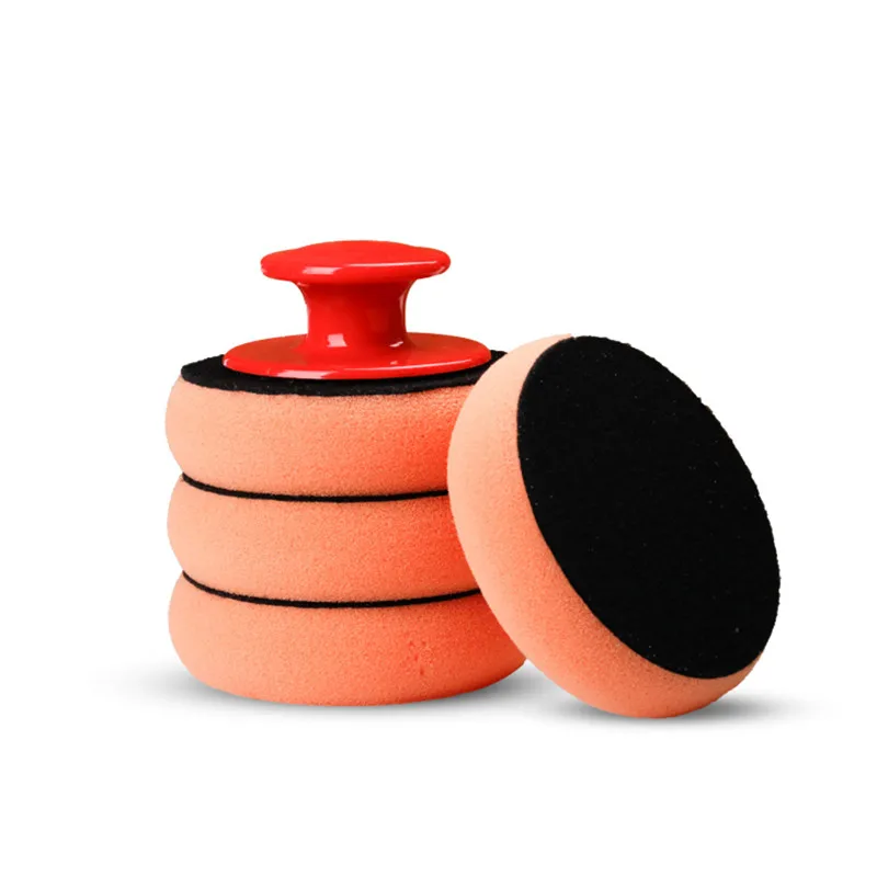 

6Pcs/Set Car Wax Wash Polish Pad Sponge Cleaning Foam Kit Terry Cloth Microfiber Applicator Pads W/ Gripper Handle Car-Styling